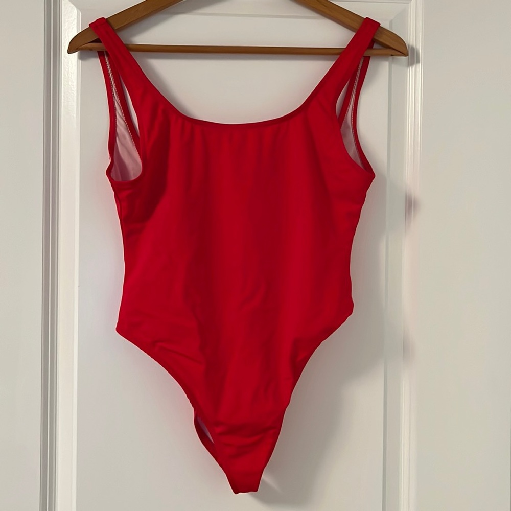 ASOS red one piece swim suit